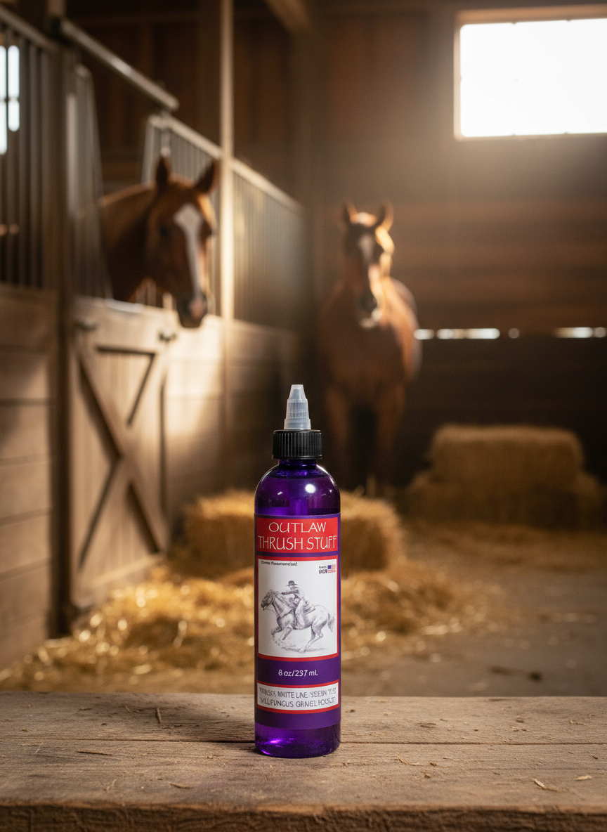 Outlaw Thrush Treatment for Horses White Line Deep Sulcus thrush for horse hoofs Effective